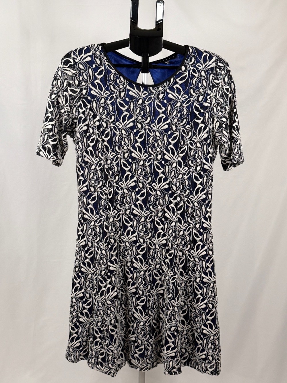 Tiana B Blue Black Lace Fit & Flare Dress Size 16